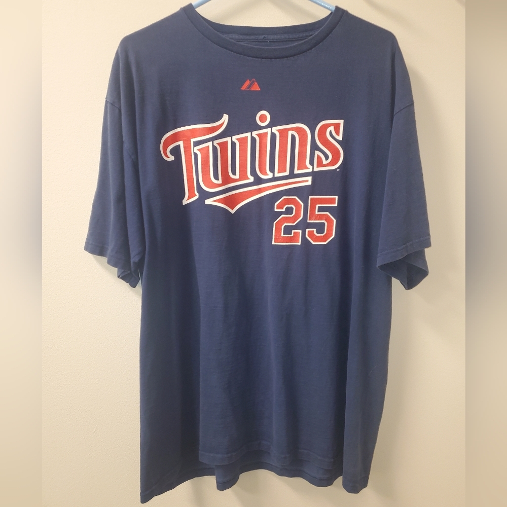 MN Twins Majestic Navy Cotton‎ XL T-Shirt Thome 25